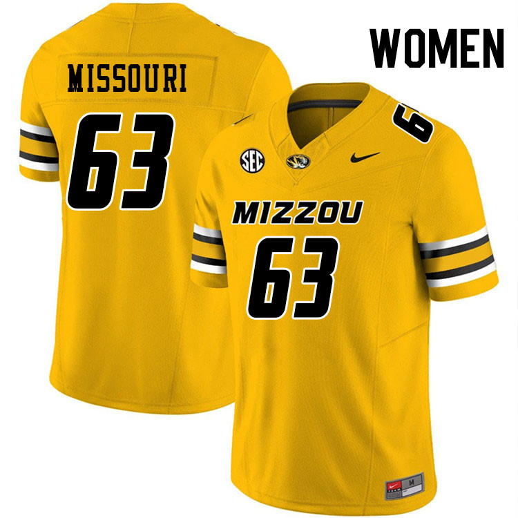 Women #63 Chace Missouri Missouri Tigers College Football Jerseys Stitched-Gold